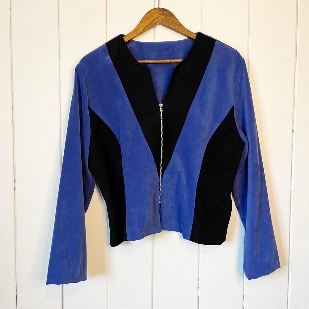 Vintage Purple and Black Zip Up Coat. Might be Handmade